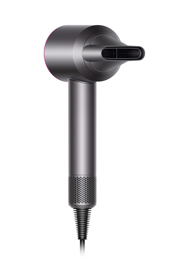 The Dyson Supersonic&trade; hair dryer, fitted with smoothing nozzle